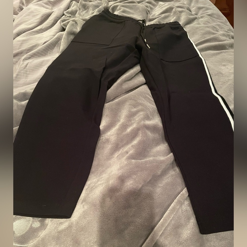 Ermanno Scervino Black Joggers with White Stripe